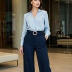 Women's Formal Wide-Leg Trouser & Blouse Set