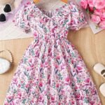 Girls Cotton Floral Dress