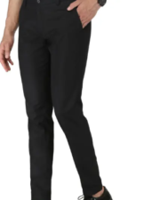 USQUARE Light Grey Slim Fit Men Formal Trousers - Image 6