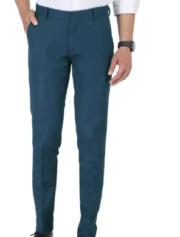 USQUARE Light Grey Slim Fit Men Formal Trousers - Image 4
