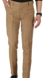 USQUARE Light Grey Slim Fit Men Formal Trousers - Image 3