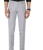 USQUARE Light Grey Slim Fit Men Formal Trousers - Image 2
