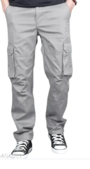 Men's Solid Cargo Pants - Image 5