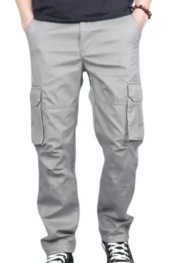 Men's Solid Cargo Pants - Image 2